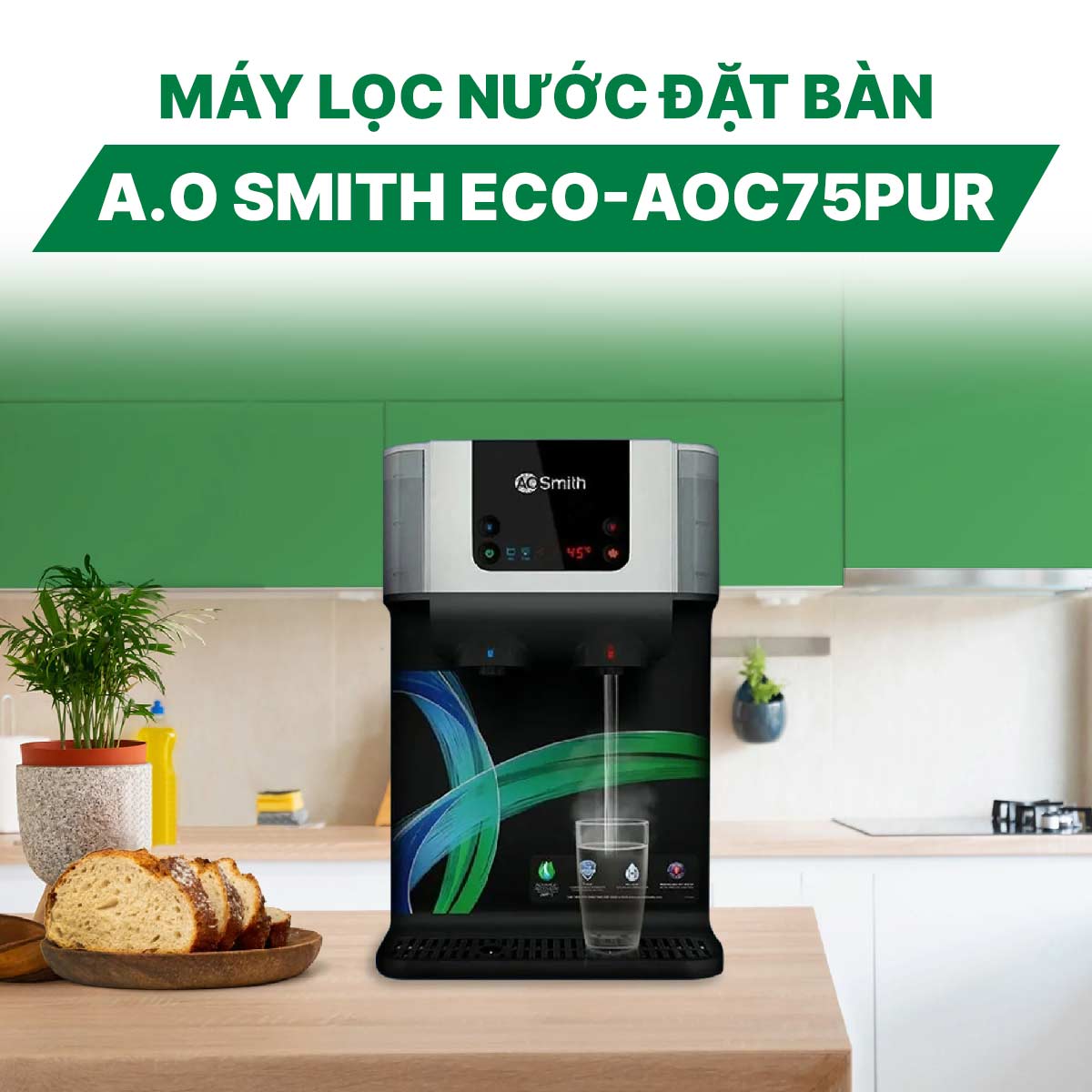 Máy lọc nước đặt bàn A.O Smith ECO-AOC75PUR