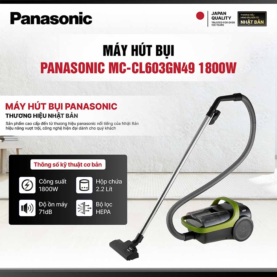 Máy hút bụi Panasonic MC-CL603GN49 1800W