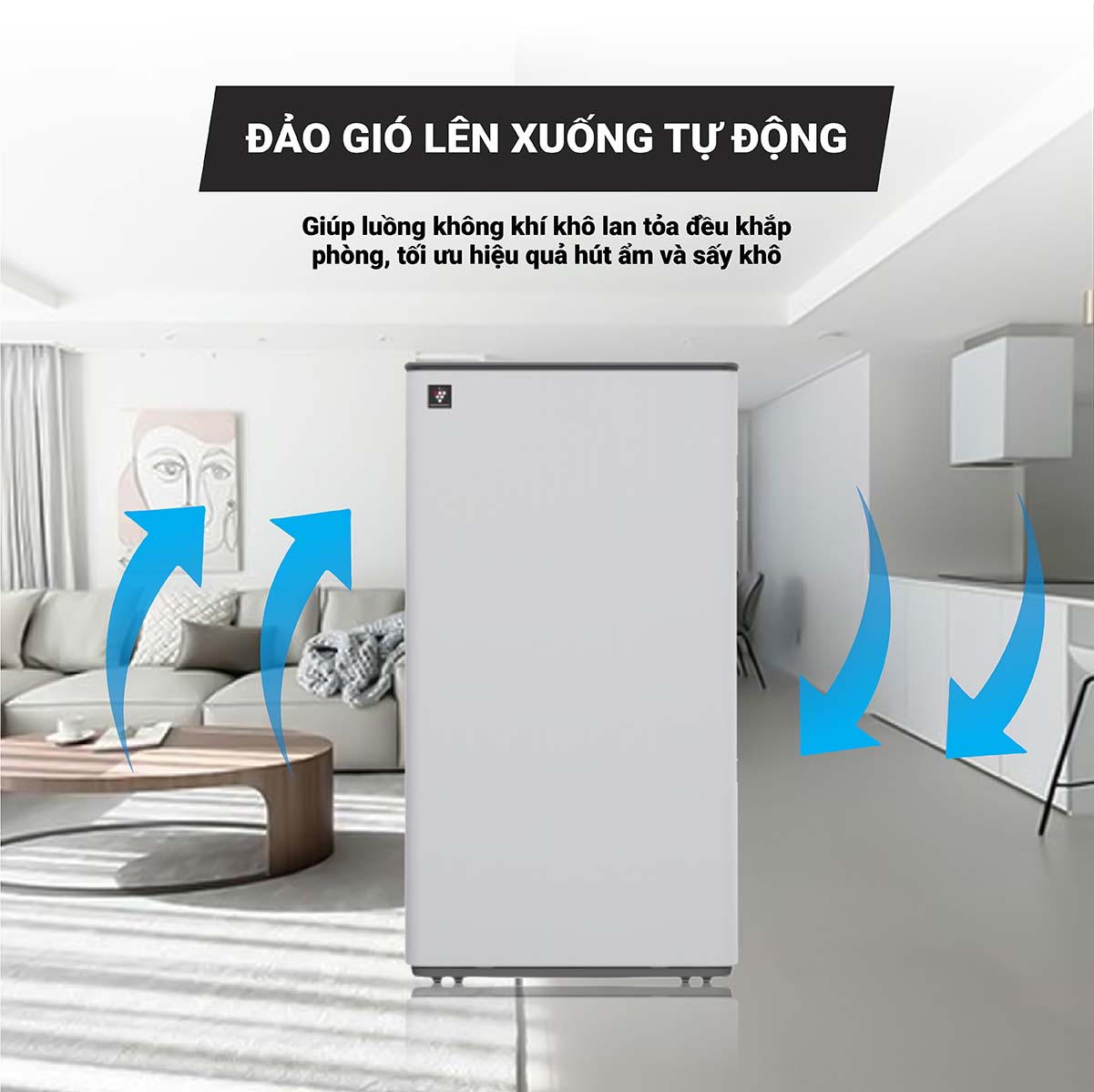 Máy lọc không khí và hút ẩm Sharp DW-T30FV-W trang bị bộ lọc 3 lớp hiện đại