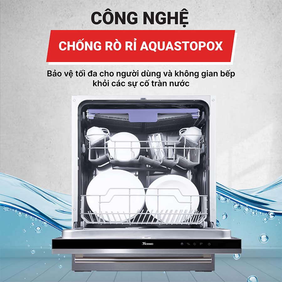 Máy rửa bát âm tủ 15 bộ Texgio TGBI036T