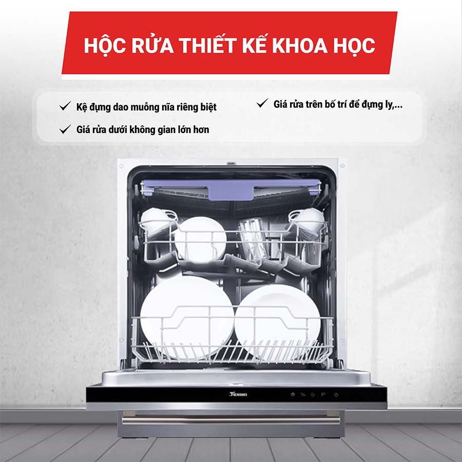 Máy rửa bát âm tủ 15 bộ Texgio TGBI036T