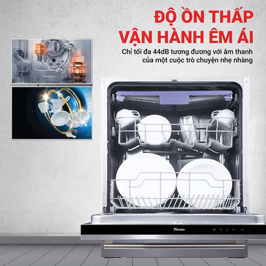 Máy rửa bát âm tủ 15 bộ Texgio TGBI036T