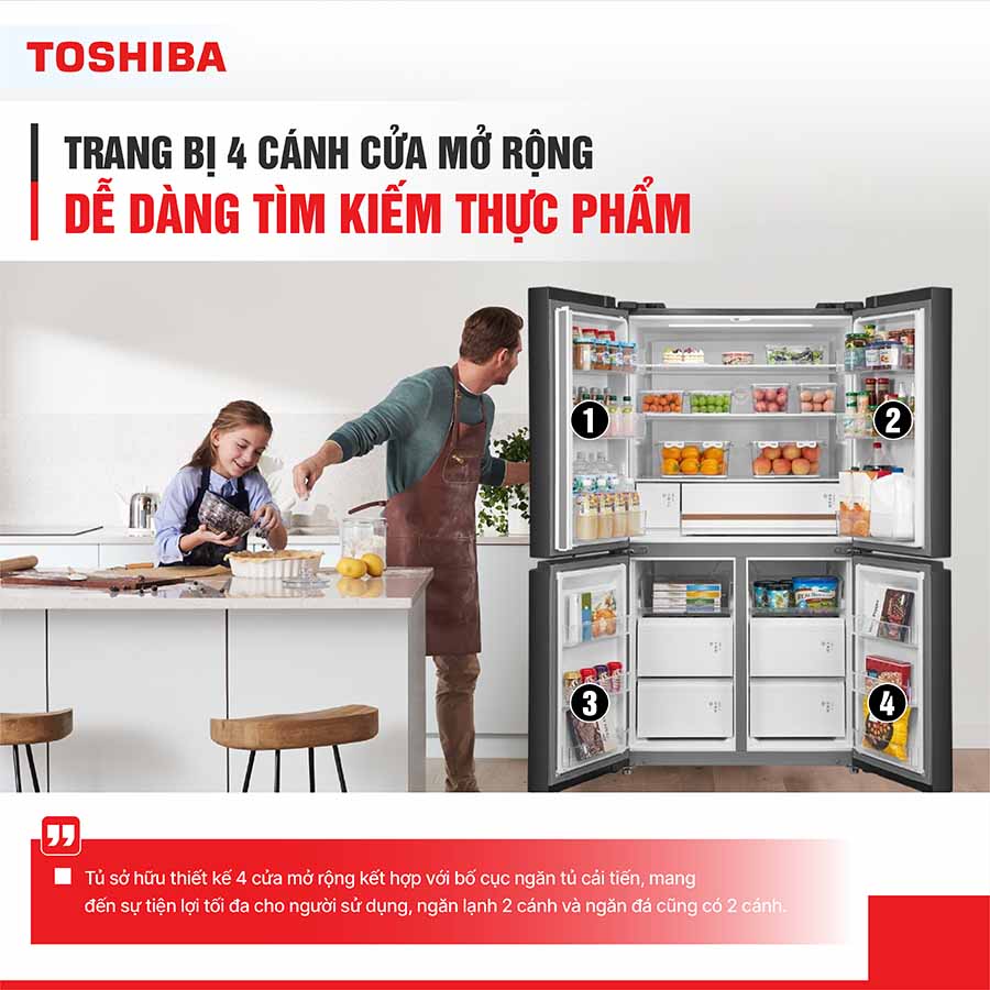 Tủ lạnh Toshiba Inverter 711 lít Multi Door GR-RF900WI-PMV(06)-MG