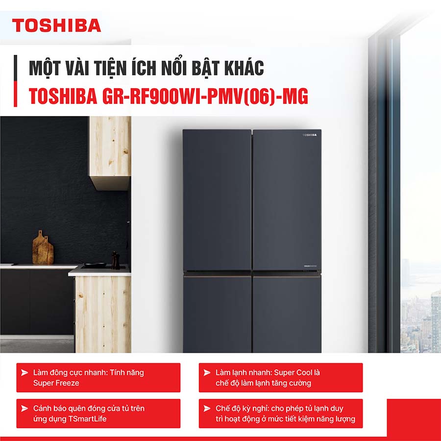 Tủ lạnh Toshiba Inverter 711 lít Multi Door GR-RF900WI-PMV(06)-MG