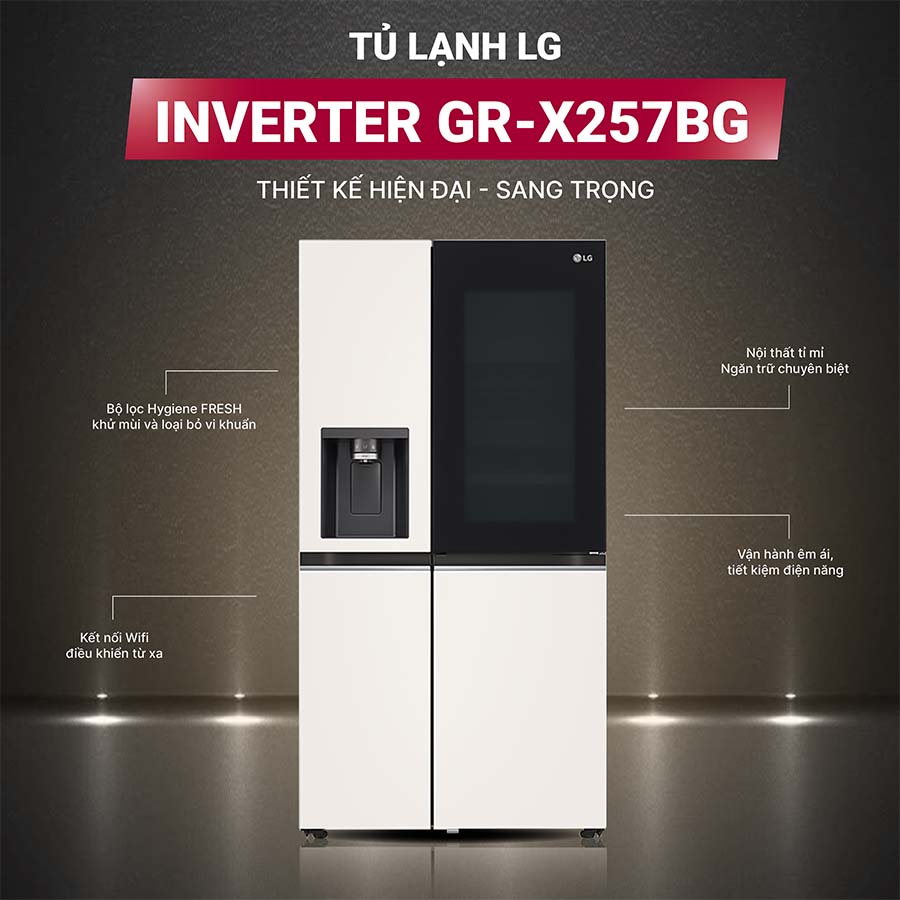 Tủ lạnh LG Inverter 635 lít GR-X257BG